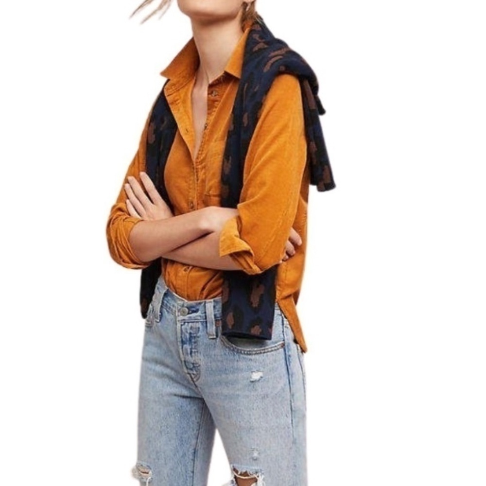 Anthropologie Corduroy Buttondown
From the Heart of Building 18 Burnt Orange Top